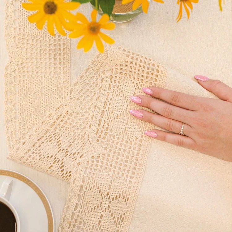 RACHELA Serweta z ażurem, szerokość 85 x wysokość 85cm, kolor  kremowy