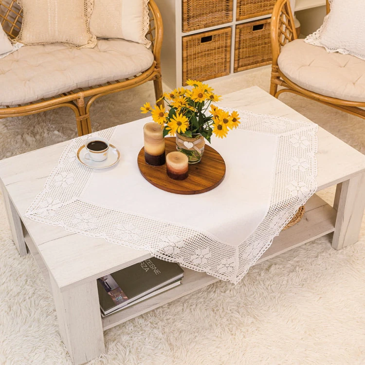 RACHELA Serweta z ażurem, szerokość 85 x wysokość 85cm, kolor biały