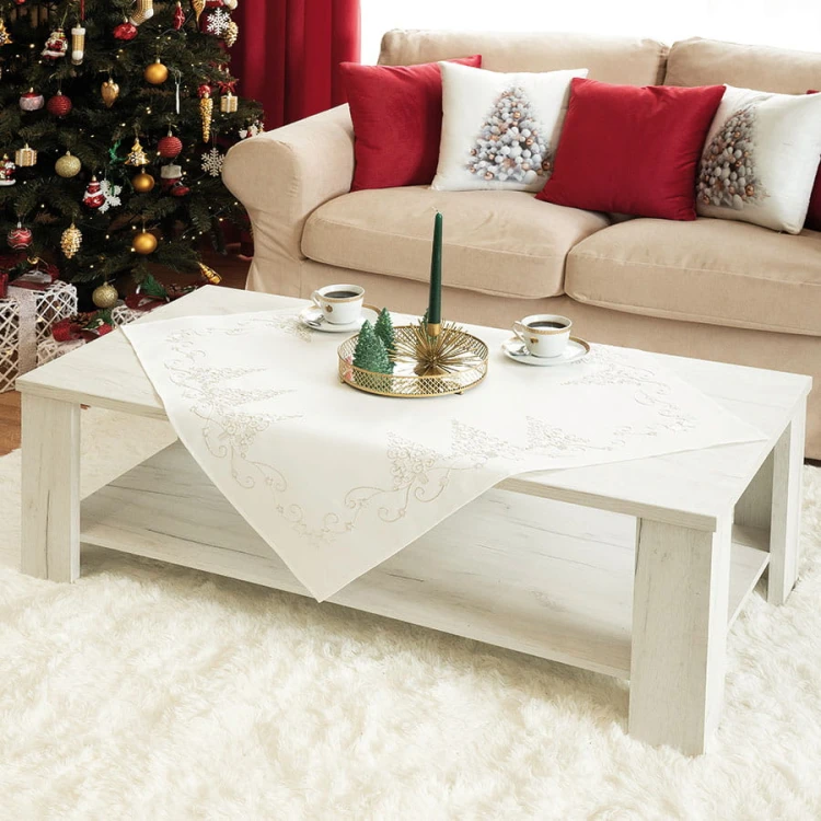 ŚWIĄTECZNY BLASK Serweta, szerokość 85cm x wysokość 85cm, kolor biały