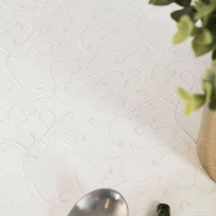 FLORA Obrus wodoodporny, 140x300cm, kolor kremowy