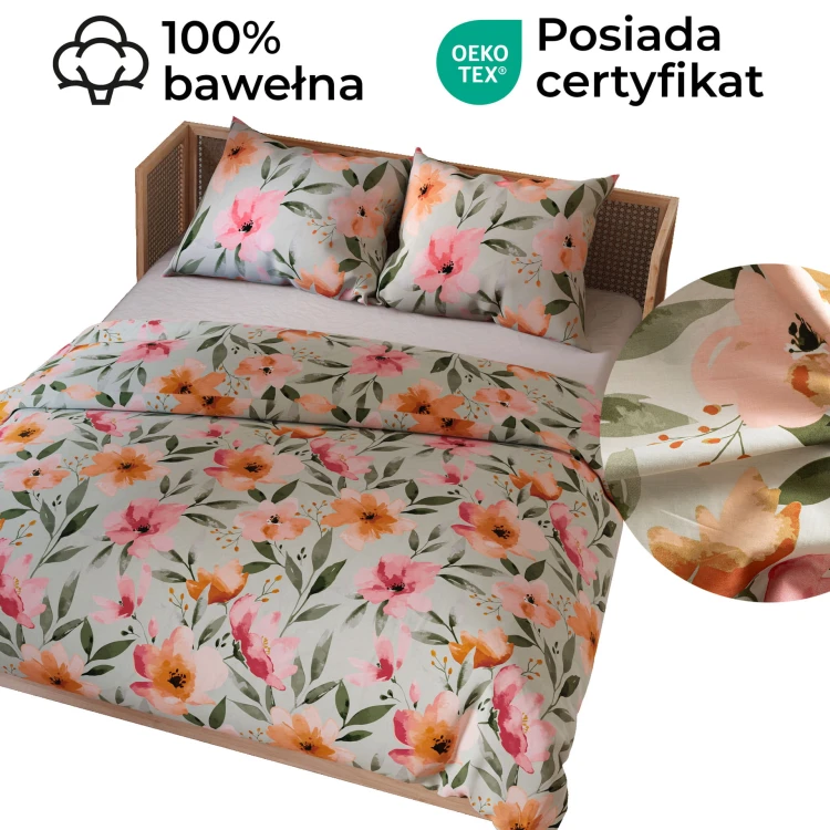 FLORALIS Komplet pościeli z bawełny satynowej 220x200cm