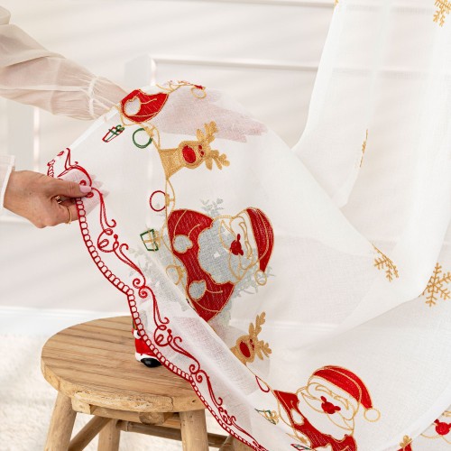 NOELLE Firanka haftowana, wysokość 280cm, kolor biały