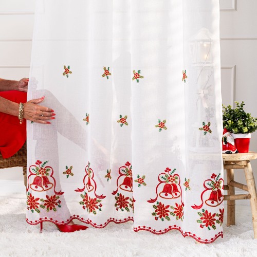 HOLLY Firanka haftowana, wysokość 280cm, kolor biały