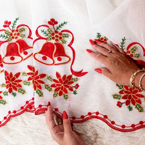 HOLLY Firanka haftowana, wysokość 280cm, kolor biały