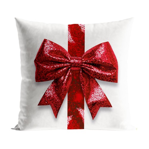 BROKATOWA KOKARDA Poszewka dekoracyjna VELVET, 40x40cm, kolor  biały