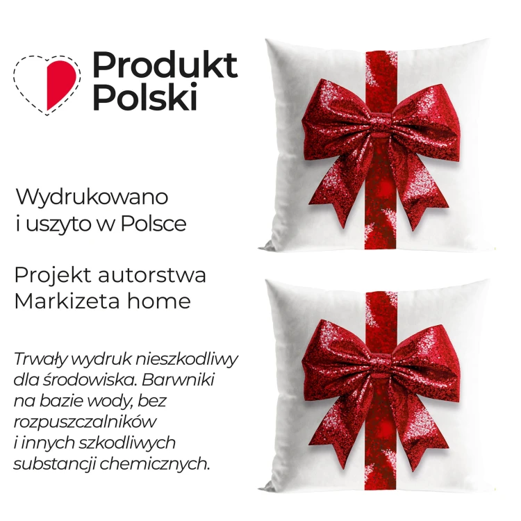 BROKATOWA KOKARDA Poszewka dekoracyjna VELVET, 40x40cm, kolor  biały