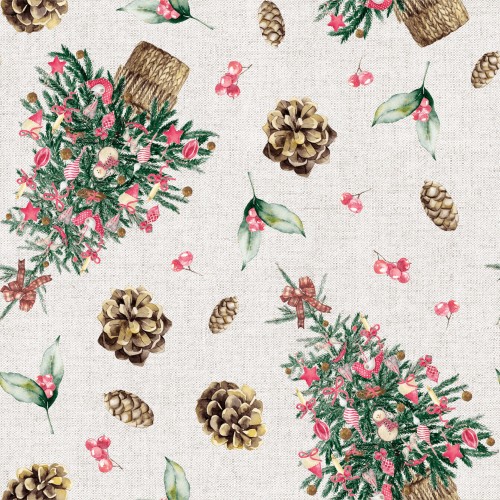 ŚWIĘTA Tkanina dekoracyjna świąteczna, szerokość 140cm