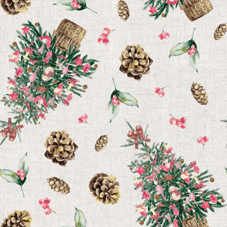 ŚWIĘTA Tkanina dekoracyjna świąteczna, szerokość 140cm