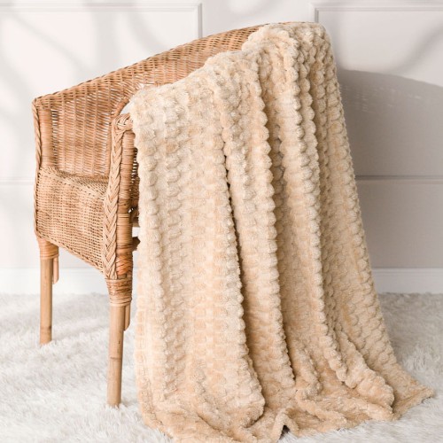 MIKOS koc dekoracyjny, rozmiar 160x200cm, kolor 009 ciemny beżowy MIKOS0/KOD/009/160200/1