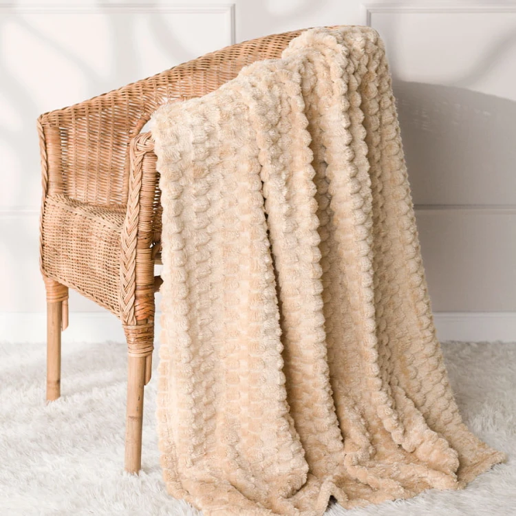 MIKOS koc dekoracyjny, rozmiar 160x200cm, kolor 009 ciemny beżowy MIKOS0/KOD/009/160200/1