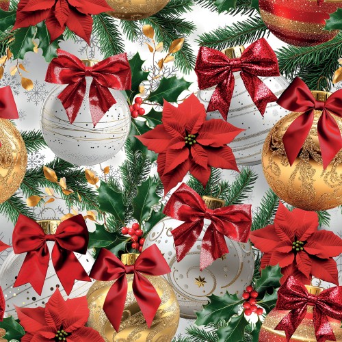 BOMBKI ZE ZŁOTYM Tkanina dekoracyjna NINA WODOODPORNA, 160cm, kolor biały