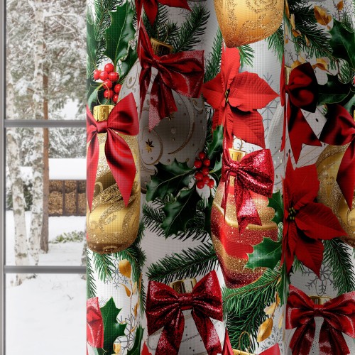 BOMBKI ZE ZŁOTYM Tkanina dekoracyjna NINA WODOODPORNA, 160cm, kolor biały