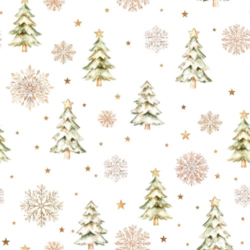 CHOINKI, ZIMOWA OPOWIEŚĆ Tkanina dekoracyjna NINA WODOODPORNA, 160cm, kolor biały