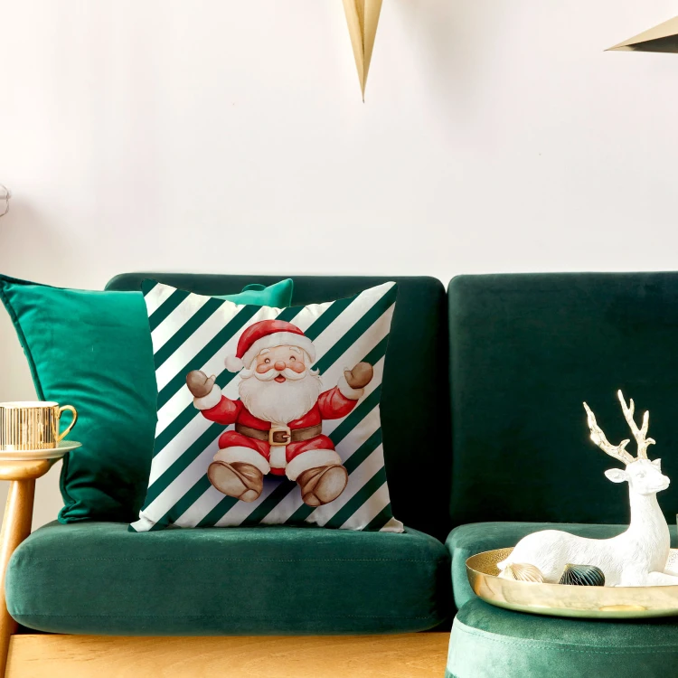 PASKI Z MIKOŁAJEM, BAJKOWE ŚWIĘTA Poszewka dekoracyjna VELVET, 40x40cm, kolor biały