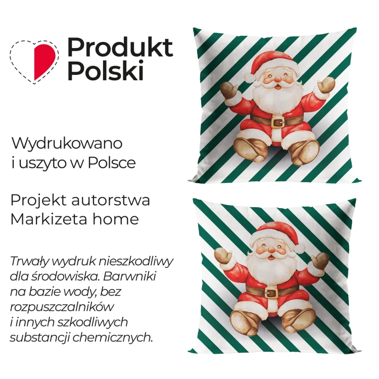 PASKI Z MIKOŁAJEM, BAJKOWE ŚWIĘTA Poszewka dekoracyjna VELVET, 40x40cm, kolor biały