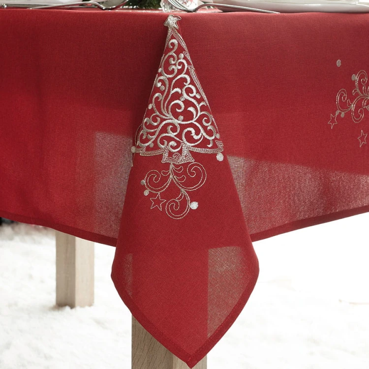 KLASYCZNE ŚWIĘTA Obrus, szerokość 140cm x wysokość 260cm, kolor  czerwony