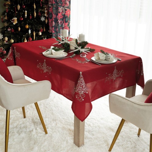 KLASYCZNE ŚWIĘTA Obrus, szerokość 140cm x wysokość 260cm, kolor  czerwony
