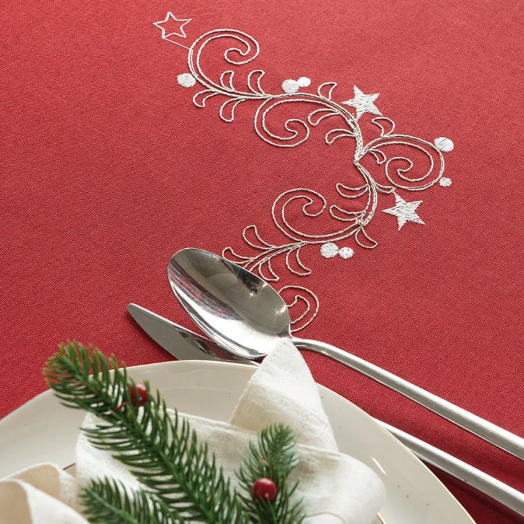 KLASYCZNE ŚWIĘTA Obrus, szerokość 140cm x wysokość 260cm, kolor  czerwony