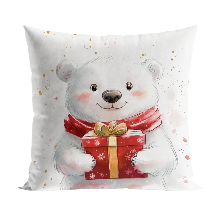 MISIEK, BAJKOWE ŚWIĘTA Poszewka dekoracyjna VELVET, 40x40cm, kolor biały