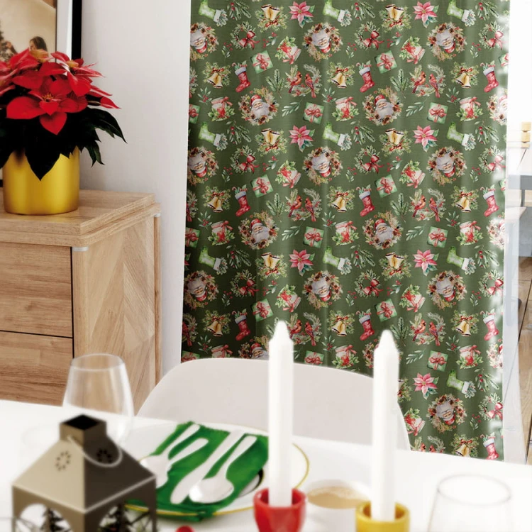 ŚWIĄTECZNY MIX Tkanina dekoracyjna NINA WODOODPORNA, 160cm, kolor zielony