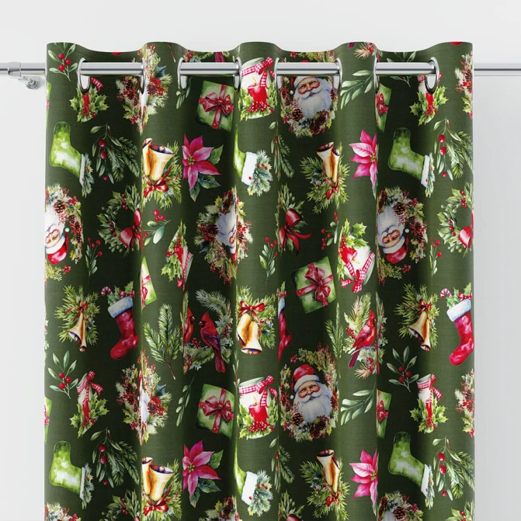 ŚWIĄTECZNY MIX Tkanina dekoracyjna NINA WODOODPORNA, 160cm, kolor zielony