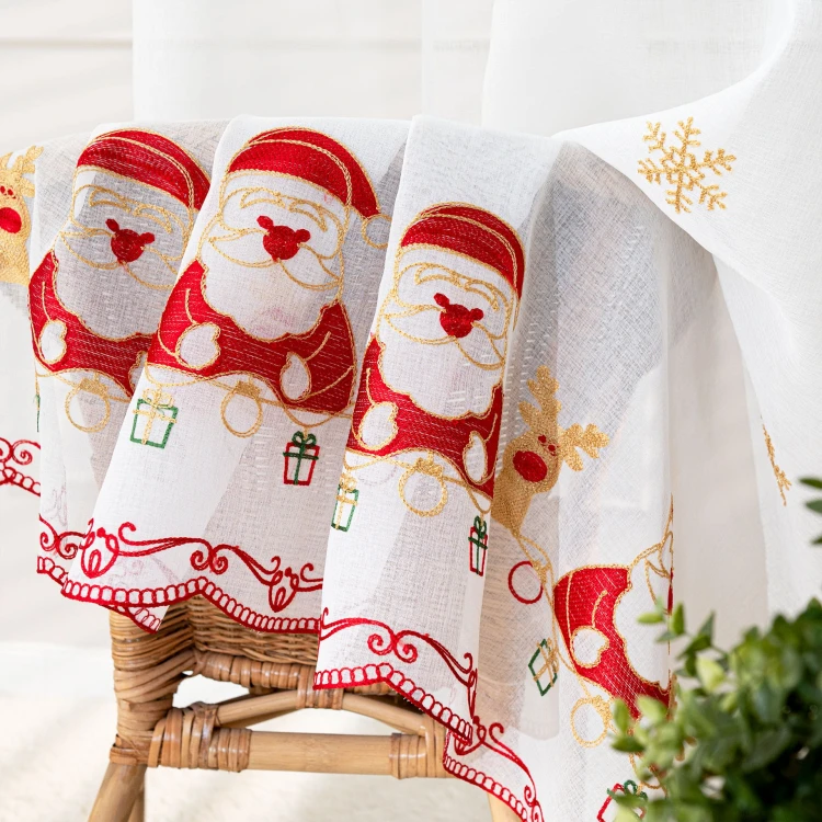 NOELLE Firana gotowa na przelotkach, szerokość 140cm x wysokość 250cm, kolor biały