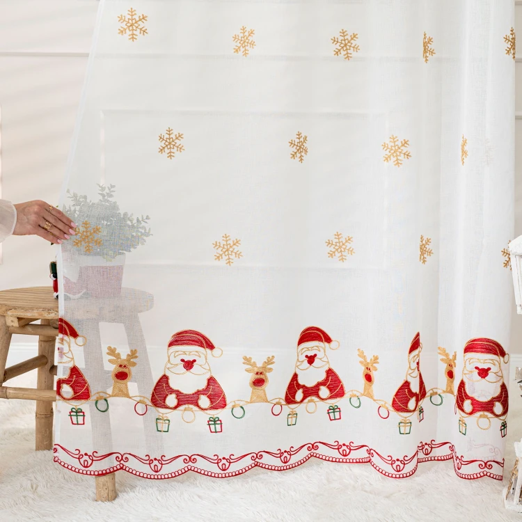 NOELLE Firana gotowa na przelotkach, szerokość 140cm x wysokość 250cm, kolor biały