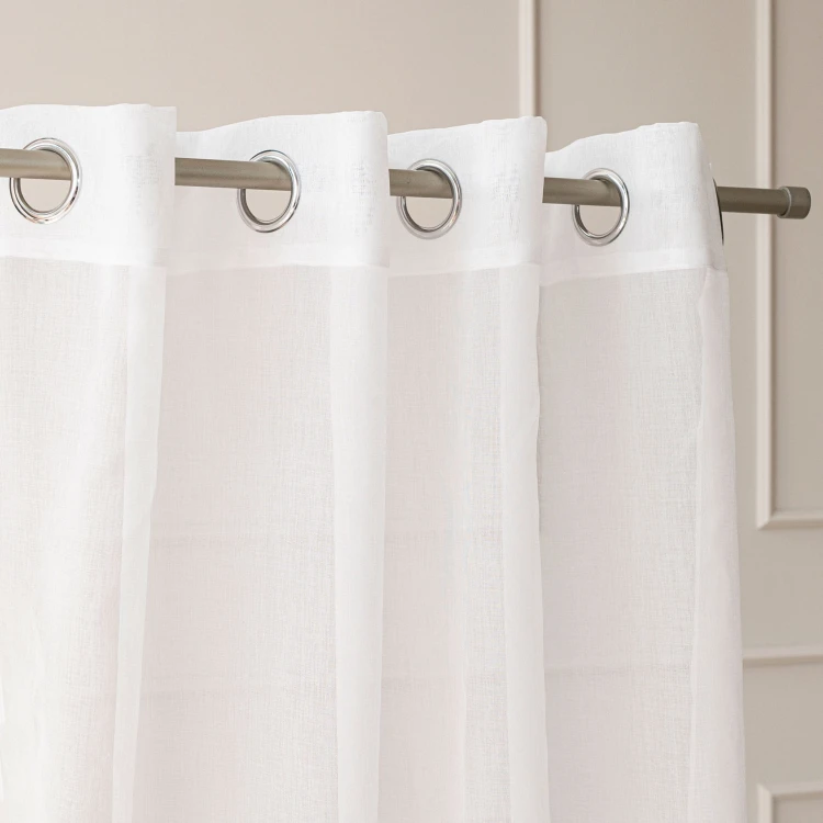 NOELLE Firana gotowa na przelotkach, szerokość 140cm x wysokość 250cm, kolor biały