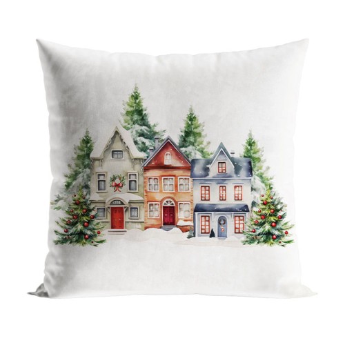 ZIMOWE MIASTECZKO Poszewka dekoracyjna VELVET, 40x40cm, kolor wielokolorowy