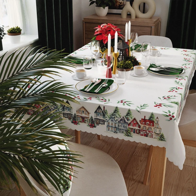 ZIMOWE MIASTECZKO Obrus NINA WODOODPORNA, 110x160cm, kolor wielokolorowy