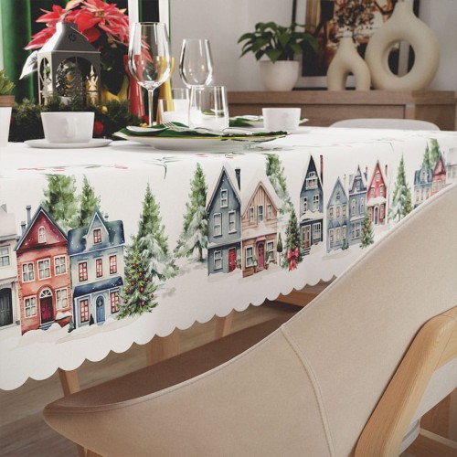 ZIMOWE MIASTECZKO Obrus NINA WODOODPORNA, 110x160cm, kolor wielokolorowy