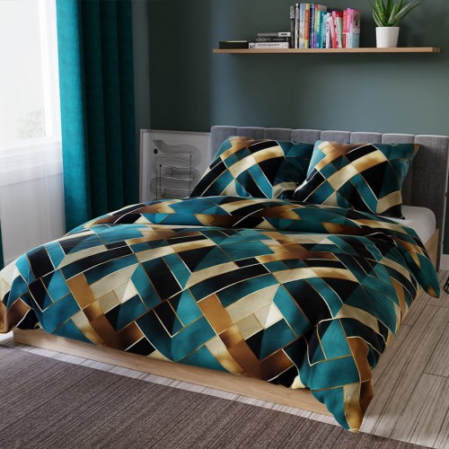 RUBIK Komplet pościeli z bawełny satynowej 160x200cm