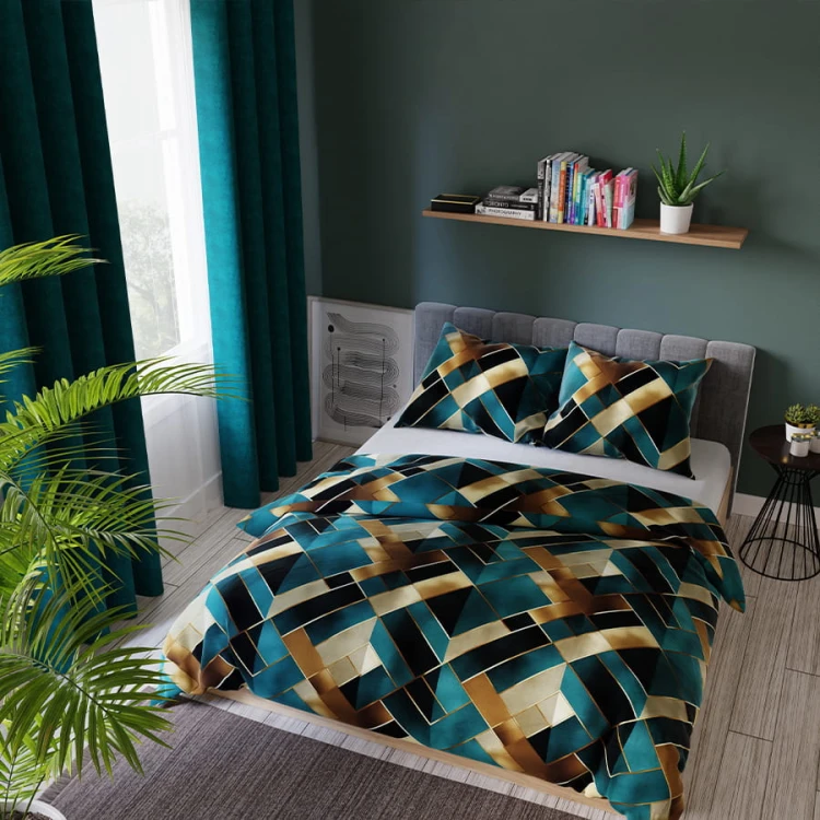 RUBIK Komplet pościeli z bawełny satynowej 160x200cm