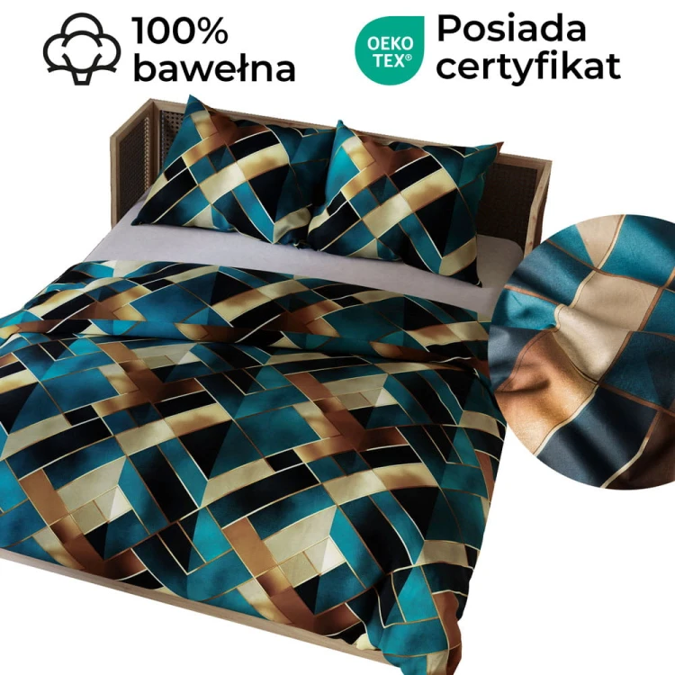 RUBIK Komplet pościeli z bawełny satynowej 160x200cm