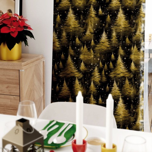 GWIEŹDZISTY LAS Tkanina dekoracyjna VELVET, 150cm, kolor czarny