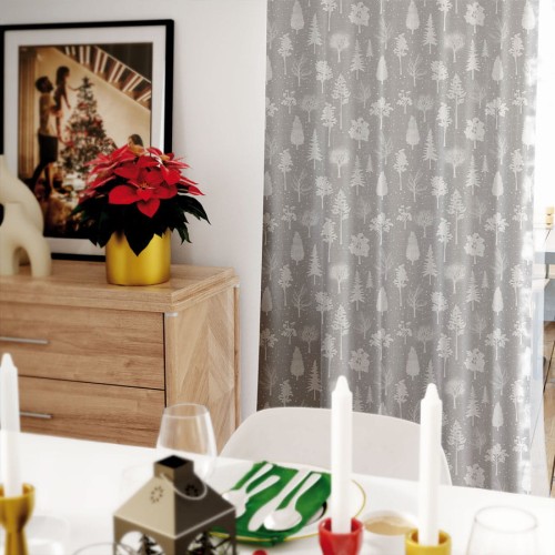 SREBRZYSTY LAS Tkanina dekoracyjna NINA WODOODPORNA, 160cm, kolor szary