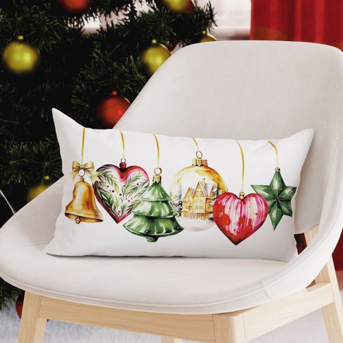 WISZĄCE BOMBKI Poduszka z wypełnieniem silikonowym dwustronna MICROFIBRA, 30x50cm, kolor wielokolorowy