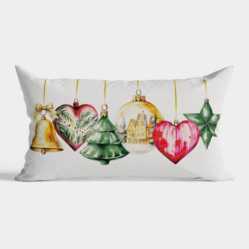 WISZĄCE BOMBKI Poduszka z wypełnieniem silikonowym dwustronna MICROFIBRA, 30x50cm, kolor wielokolorowy