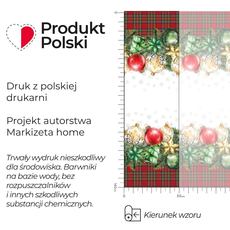 BOMBKI Tkanina dekoracyjna NINA WODOODPORNA, 160cm, kolor czerwony