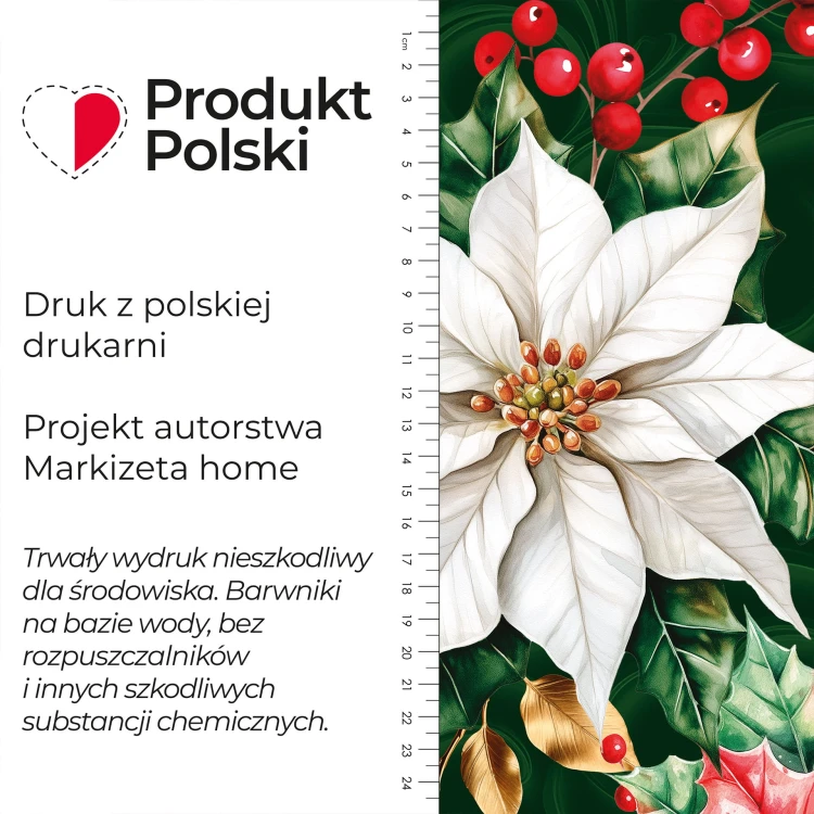 GWIAZDA BETLEJEMSKA Tkanina dekoracyjna NINA WODOODPORNA, 160cm, kolor zielony
