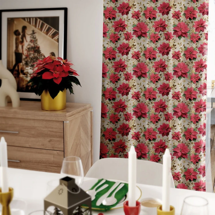 GWIAZDA BETLEJEMSKA Tkanina dekoracyjna NINA WODOODPORNA, 160cm, kolor wielokolorowy