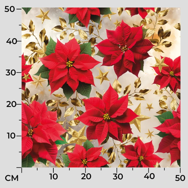 GWIAZDA BETLEJEMSKA Tkanina dekoracyjna NINA WODOODPORNA, 160cm, kolor wielokolorowy