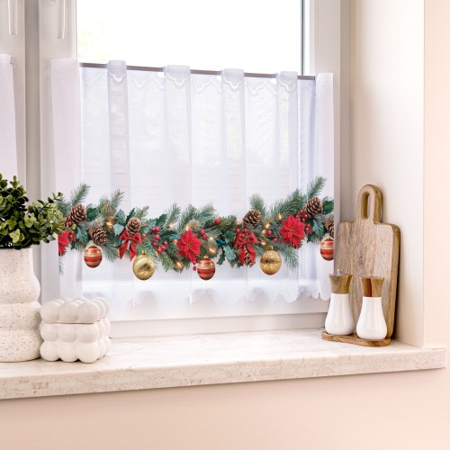 GIRLANDA Z GWIAZDĄ BETLEJEMSKĄ Zazdrostka żakardowa, wysokość 70cm