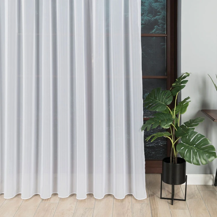 WOAL Firanka fantazyjna z ołowianką, wysokość 350cm, kolor biały