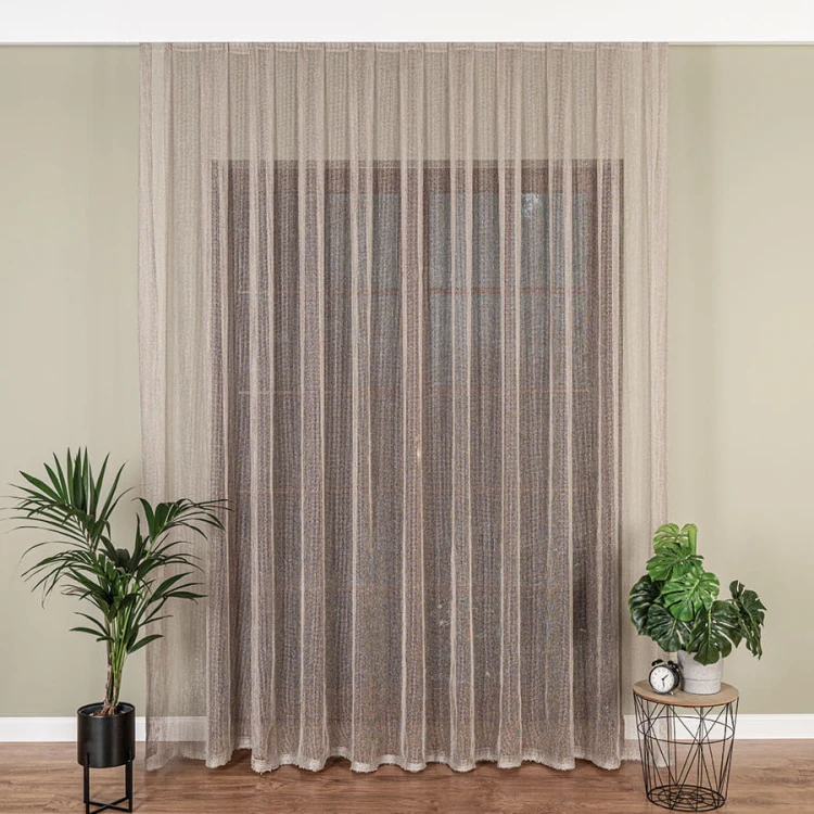 Firanka fantazyjna, wysokość 280cm, kolor szarozielony