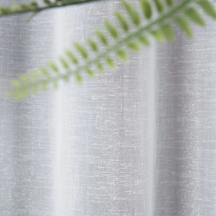 Firanka fantazyjna błyszcząca z ołowianką, wysokość 300cm, kolor biały