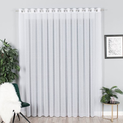 Firanka fantazyjna błyszcząca z ołowianką, wysokość 300cm, kolor biały