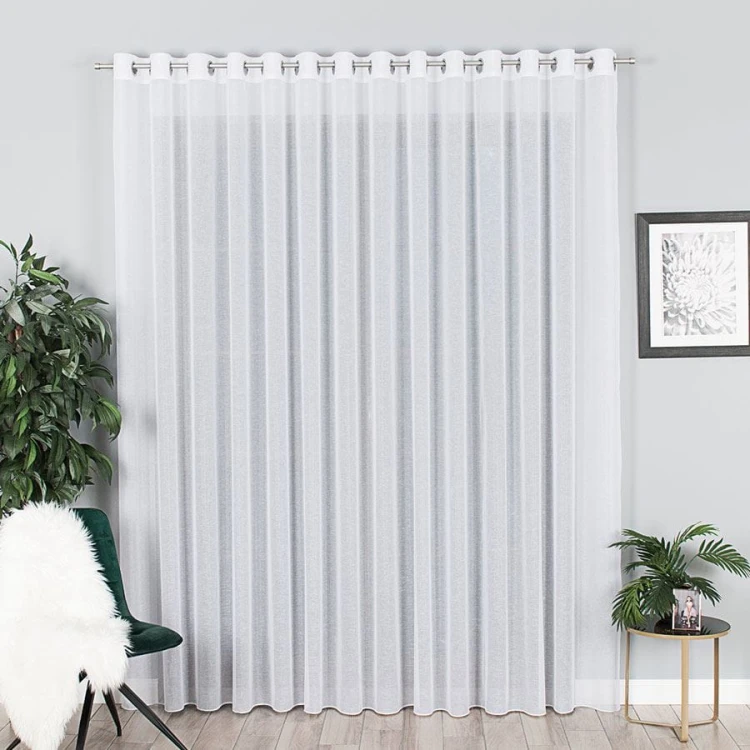 Firanka fantazyjna błyszcząca z ołowianką, wysokość 300cm, kolor biały