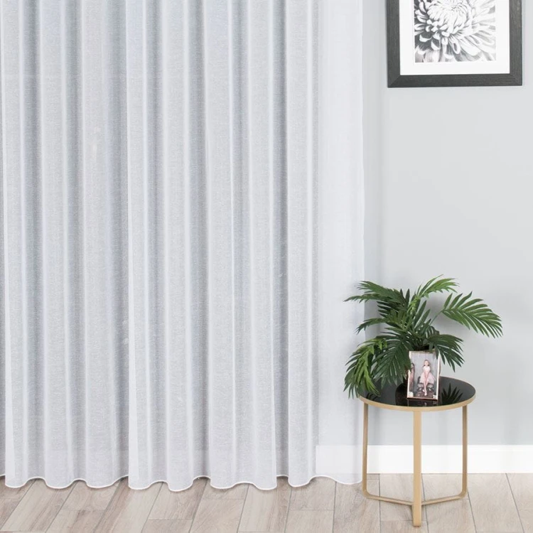 Firanka fantazyjna błyszcząca z ołowianką, wysokość 300cm, kolor biały