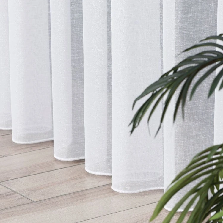 Firanka fantazyjna błyszcząca z ołowianką, wysokość 300cm, kolor biały